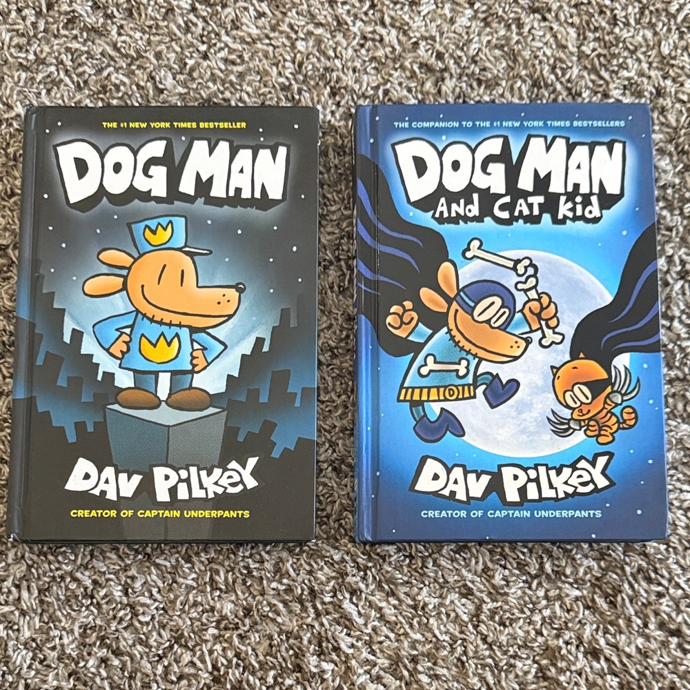 Dog Man & Dog Man and Cat Kid books (lot of 2)